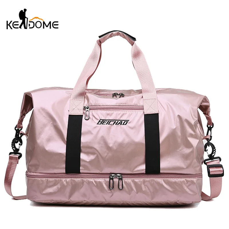 Saco de ginástica das mulheres fitness treinamento bolsa com sapatos bolso à prova dwaterproof água esportes yoga pacote viagem duffel balso sac de