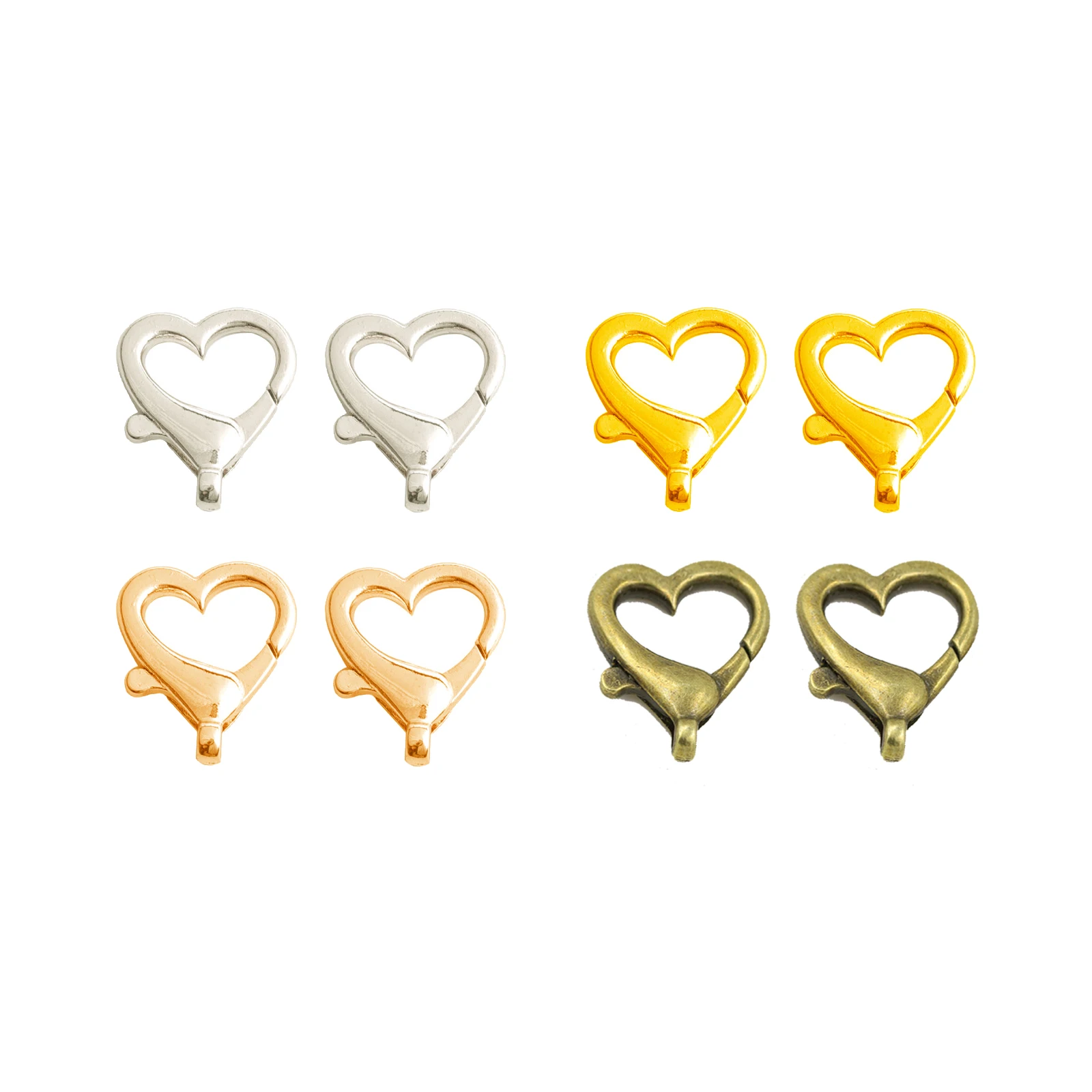 10pcs/lot 26x21.5MM Heart Lobster Clasp Hooks Key chain Clasps Key Ring Bracelet Chain DIY Jewelry Making Connectors Supplies