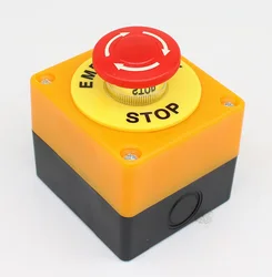 22mm Emergency Stop Push Button Switch With Box 1 NO 1 NC 10A 660v Waterproof Box Hand-Held Button Explosion-proof anti-corrosi