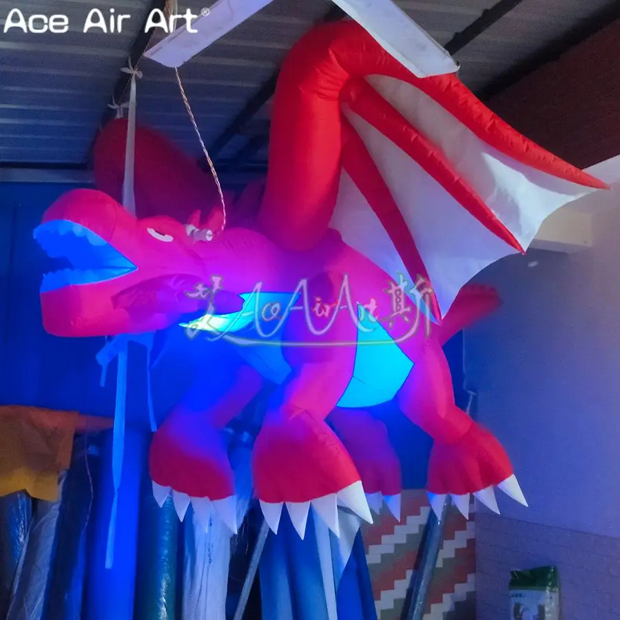 Geschickte, entworfene LED-Hängedekoration mit Tiermotiv, aufblasbarer fliegender Drache, Flugsaurier-Modell mit Beleuchtung für Spanien