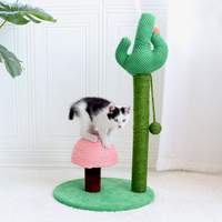 Funny Pet Cat Tree Cactus Cat Climbing Scratching Post Toy With Ball Cat Climbing Frame Nest Tree House Furniture Shelves