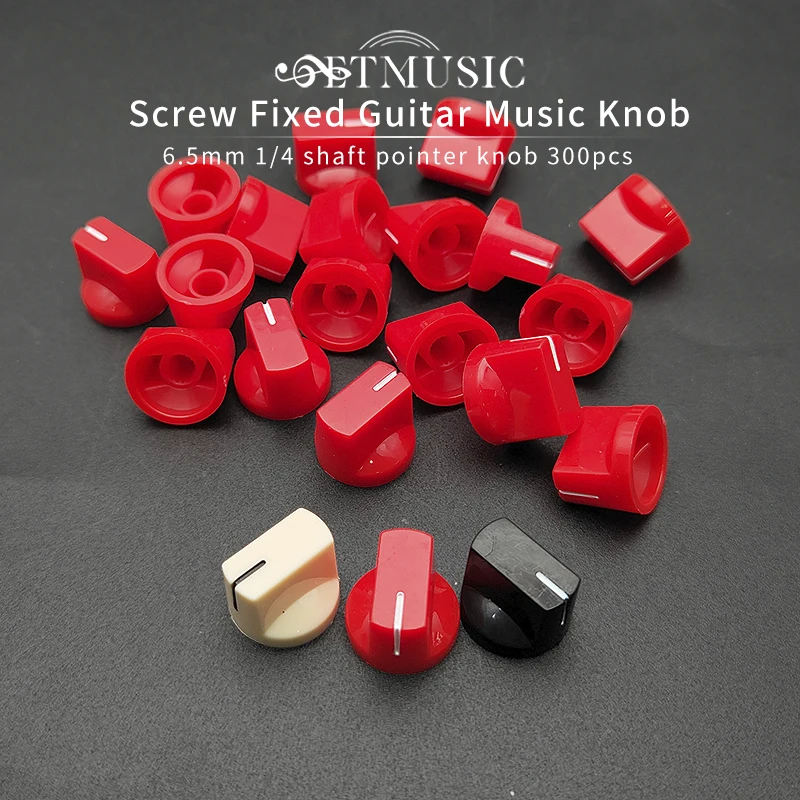 

300pcs Screw fixed Music Knob 6.5mm Shaft Guitar Effects Pedal Pointer Knob 1/4 Shaft Mixed Colour