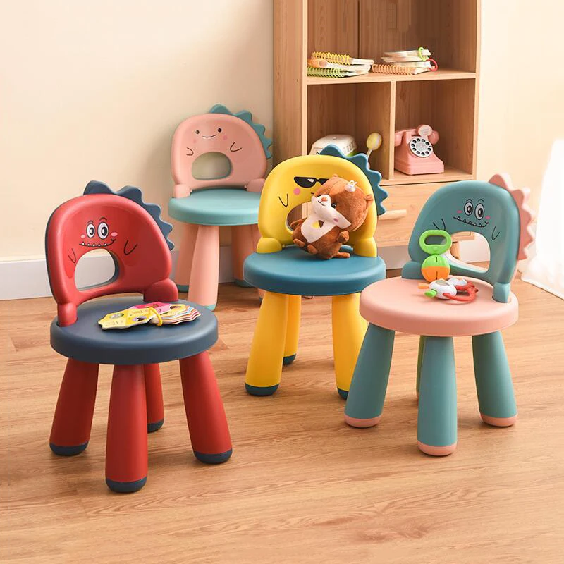 Baby Home Chair Children Stool Plastic Thickened Footboard Indoor Toy Sofa Seat Dinosaur Kindergarten Non-slip Kid Furniture