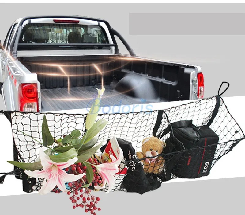 

For Volkswagen VW Saveiro Altas Tanoak Amarok Car Trunk Luggage Storage Cargo Nylon Stretchable Elastic Mesh Net Car Organizer