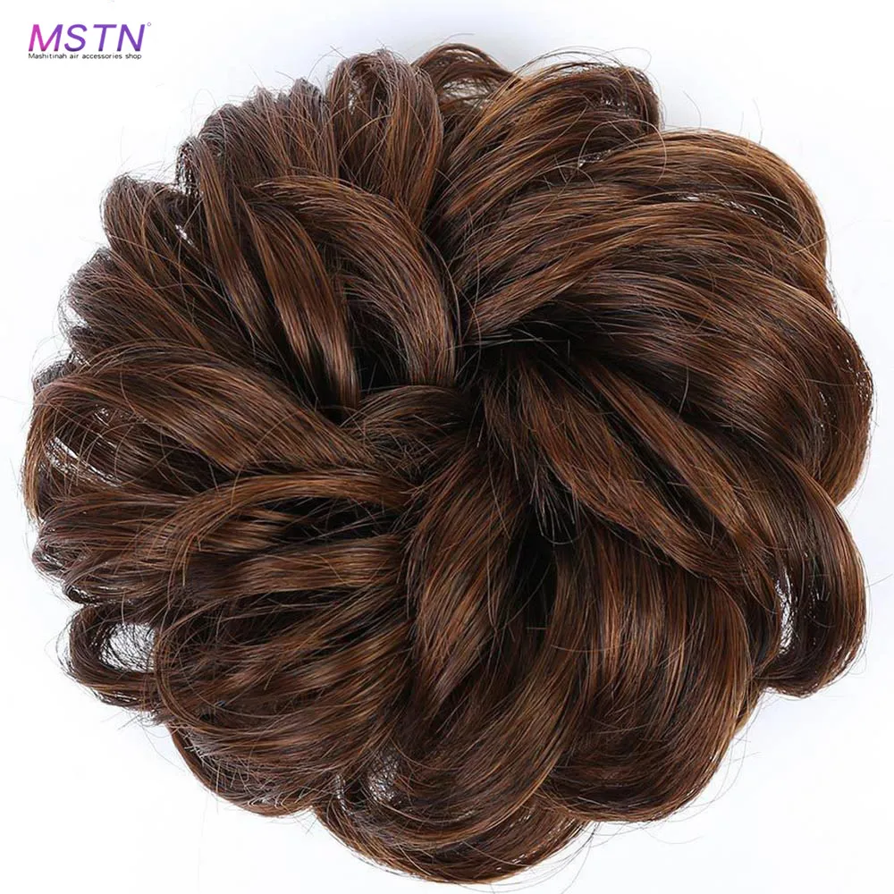 MSTN Synthetic Chignon Extensions Messy Hair Scrunchies Hair Bun Pieces Updo Hairpiece High Temperture Fiber Natural Fake Hair