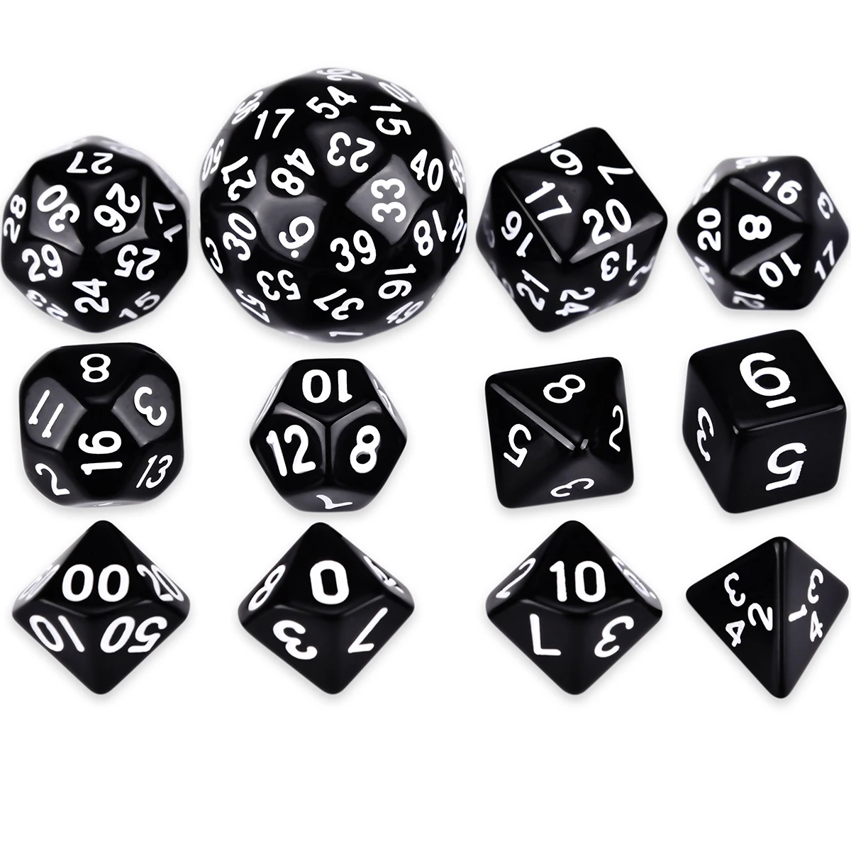 

12 PCS Polyhedral Dice Set for TRPG DND D4 D6 D8 D10(0-9) D10(00-90) D10(1-10) D12 D16 D20 D24 D30 D60