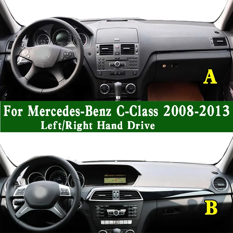 For Mercedes-Benz C-Class 2007-2013 W204 C300 C200 C320 Dashmat Dashboard Cover Instrument Panel Pad Anti-Dirt Proof Dash Mat