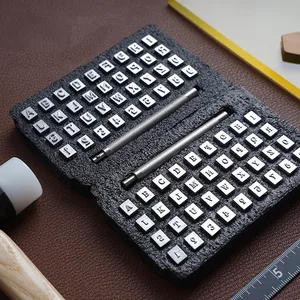 أداة ختم لأدوات الطباعة الحرفية الجلدية ، أداة ختم DIY ، 37 حرفا ورقما معدنيا بنمط ، 3.5 مم ، 6.5 مم أفضل 6 آلات ختم أحذية للمبيعات - No2