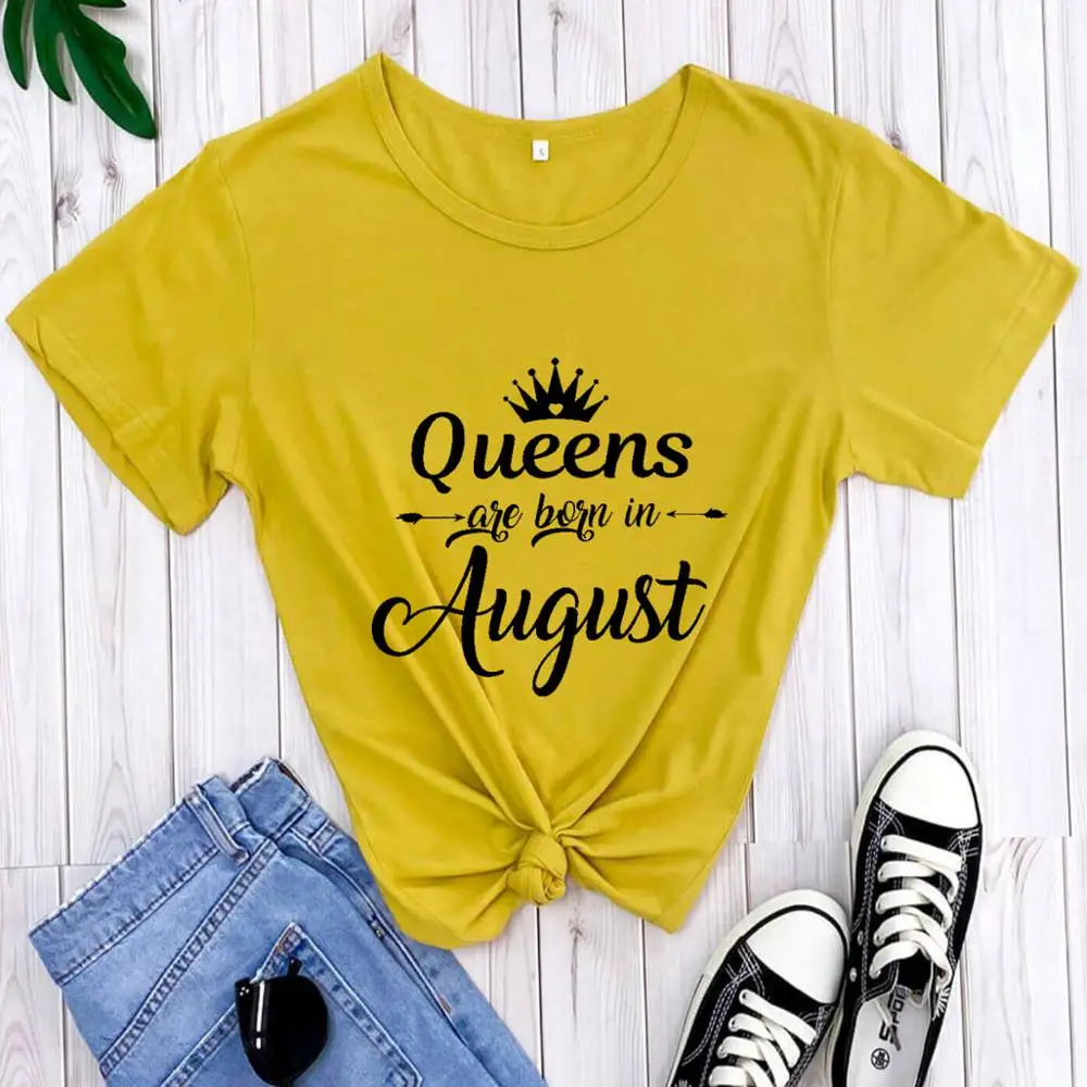 Born in August Birthday Shirt New Arrival Casual 100%Cotton Funny T Shirt Birthday Party Tees August Gift