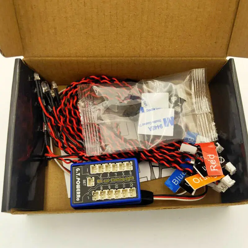 G.T.POWER 12 LED migający system sterowania światłem stroboskopowym nadaje się do 1/10 1/8 TAMIYA Axial SCX10 Traxxas TRX4 RC Crawler Car