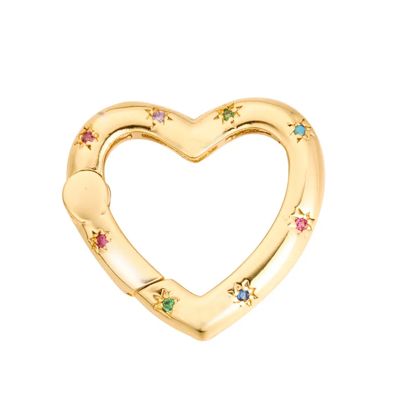 5 Pcs Wholesale DIY Clasps Connectors Accessories For Jewelry Making Cubic Zirconia Press Clasp Hoops Jewerly Findings Supplies