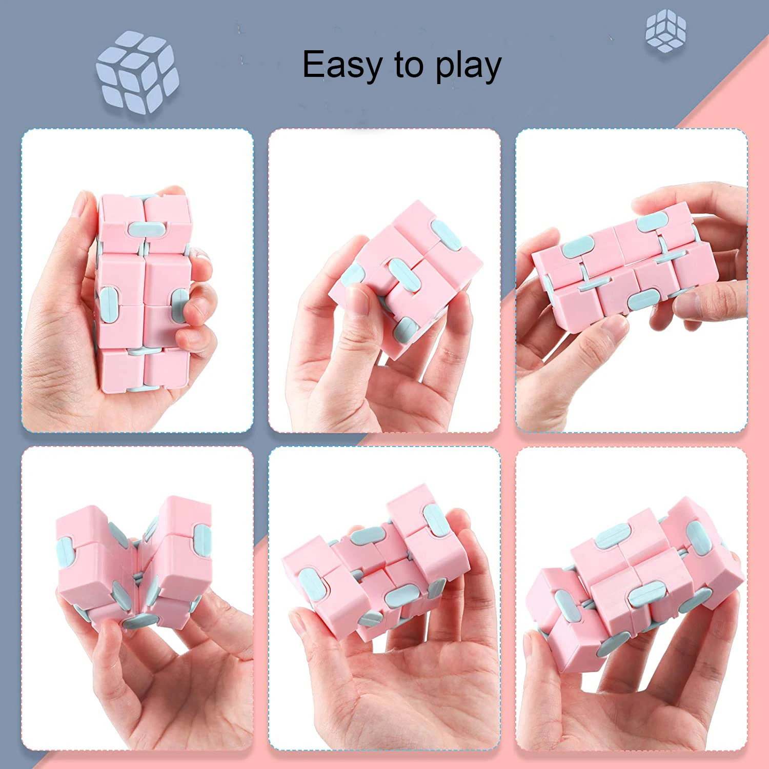 2021 Infinity Cube Magic Toys Mini Handheld Anti-stress Endless Cube Hand Flip Puzzle Toy for Anxiety Relief Trending Desk Gift