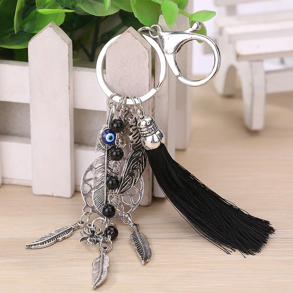 1pc Women Dreamcatcher Keychain Bohemian Tassel Lady Leaves Bag Phone Pendant Key Ring Women Gift Key Chain Boho Jewelry Gift