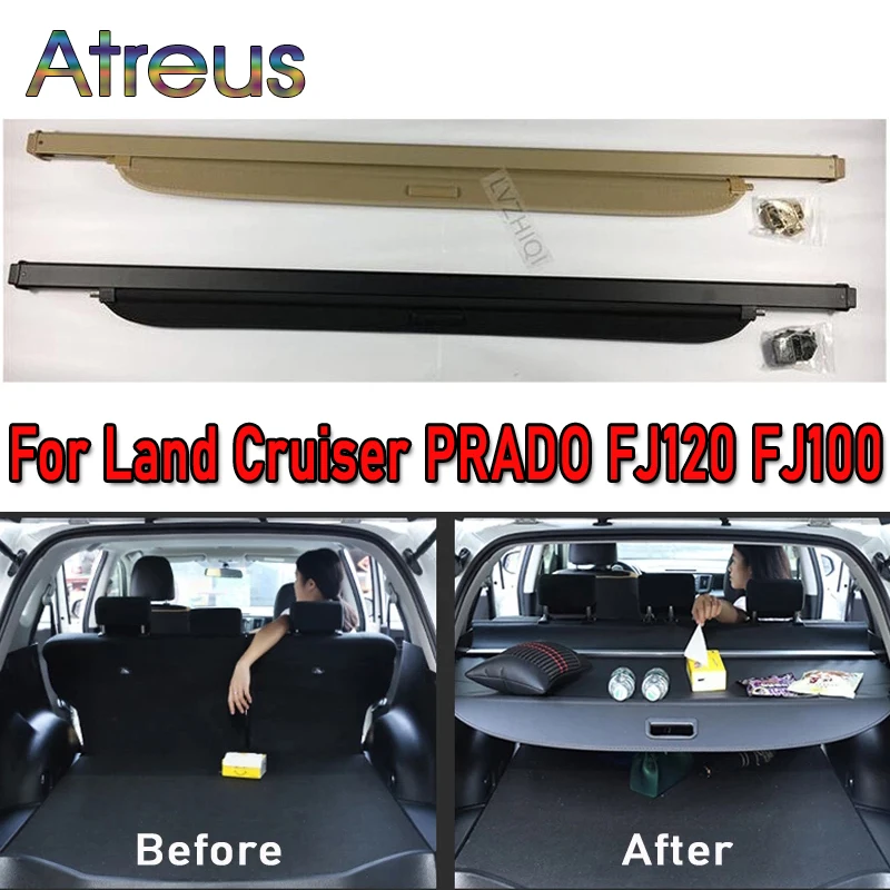 Rear Cargo Cover for Toyota Land Cruiser PRADO 120 FJ120 FJ100 LC100 LC120 03-09 Accessories Trunk Screen Security Shield Shade