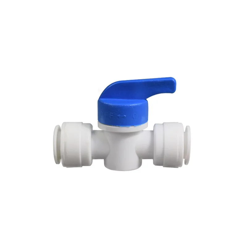 Ball Valve Through Switch Slip Lock Quick Connector Joint Valve Reveser Osmosis Aquarium Fittings 6.4mm 9.5mm 1/4 '' 3/8'' 1Pc