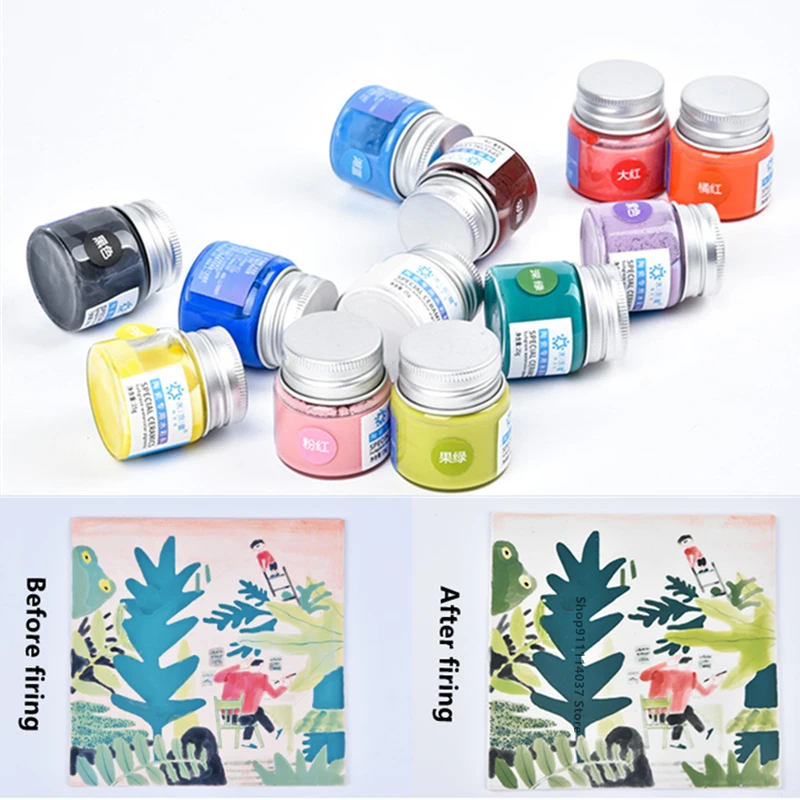 12 Color Set Pottery Art Painting Pigment Ceramic Underglaze Color DIY Professional Hand-painted Underglaze Water-based Paint