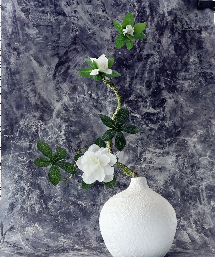 70CM3 Künstliche Azaleen-Zweige Seidenblumen Weiße Hochzeitsblumen Innenraum-Kunstblumen-Arrangement Büro- und Heimdekoration Pflanzen – Detail 3