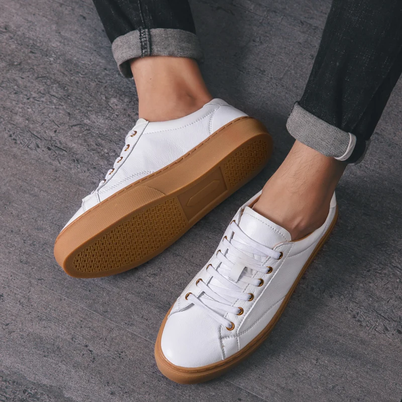 Fashion Genuine Leather Summer Shoes Men White Flats Loafers Breathable Casual Homme Real Leather Men Moccasins Shoes Big Size