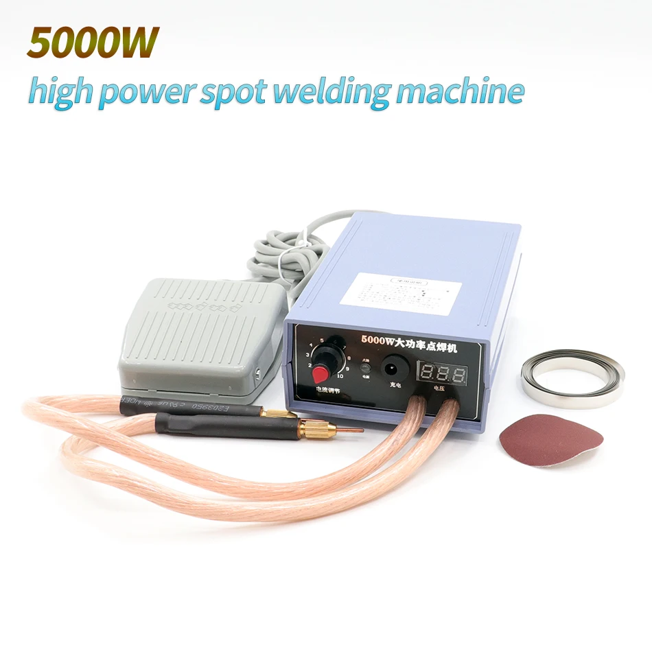 Spot Welder 5000W High Power Handheld Spot Welding Machine Portable 0-800A Current Adjustable Welders for 18650 Battery