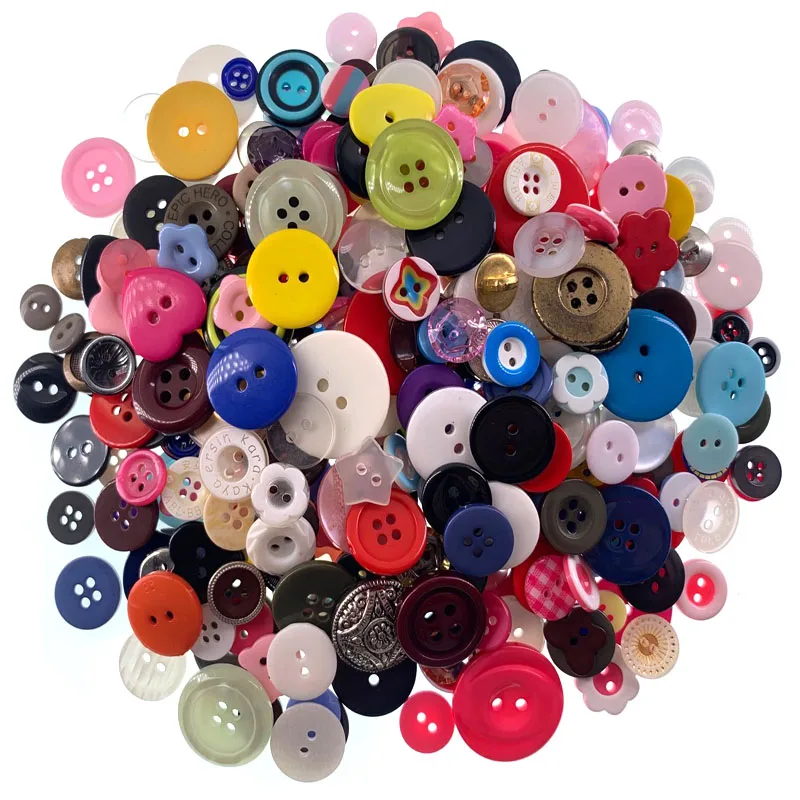 Mixed different size colours Lot 50g Of Assorted resin buttons for clothing sewing scrapbooking button