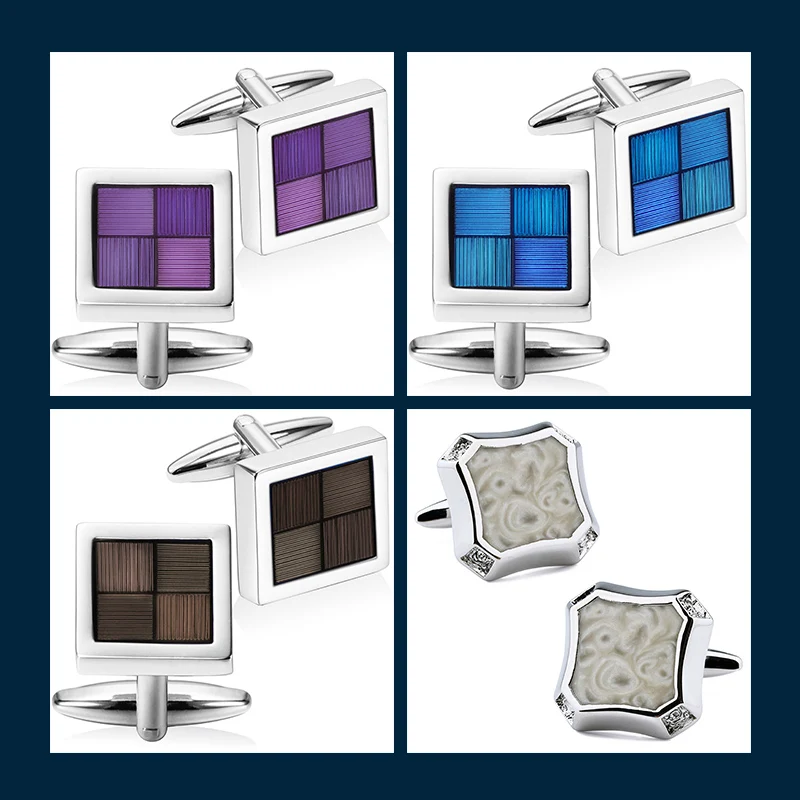 

HAWSON Copper Quality Enamel Cufflinks for Mens Top Brand Men's French Shirt Cuff Links For Men Party Shirt Jewelry