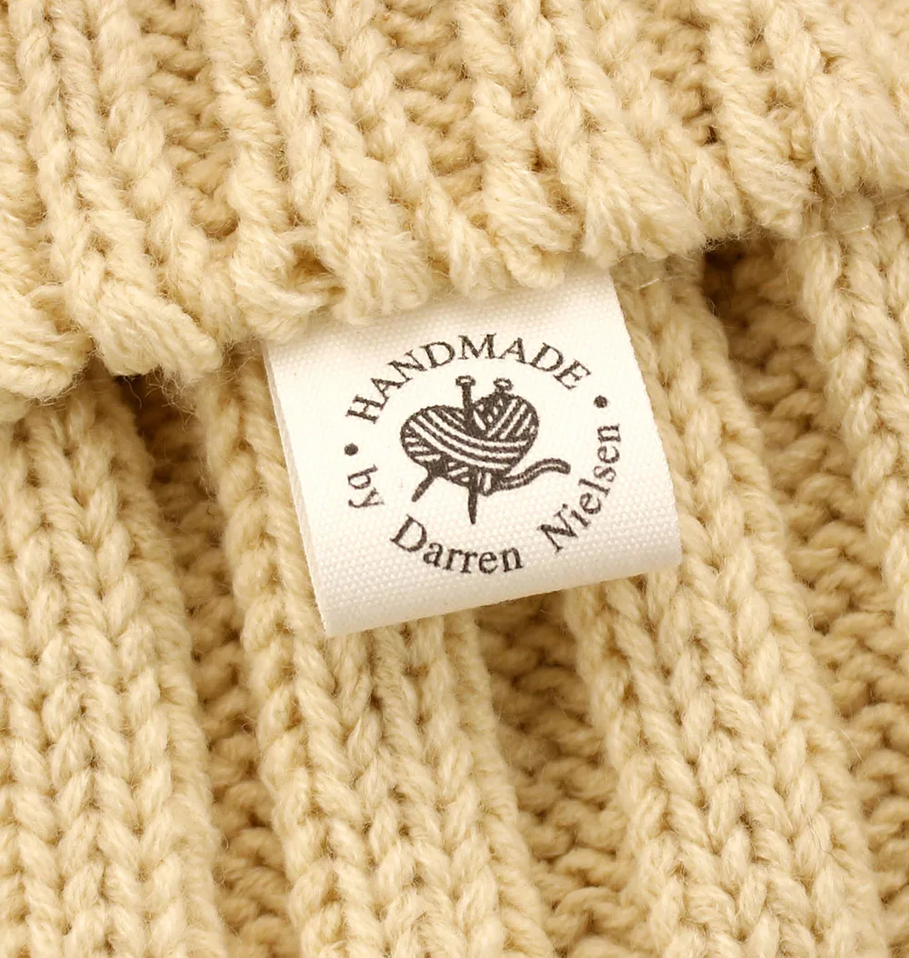 

Personalized Brand Sewing Labels, Custom Logo, Cotton Tags, Business Name, Knitting, White Fabric, 25mm x 70mm, MD5176