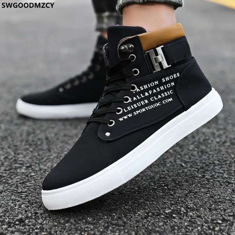 Black Vulcanize Shoes Fashion Sports Shoes for Men 2024 High Top Sneakers Men Shoes Casual кроссовки зимние мужские Zapatillas