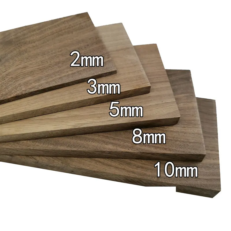 

HQ TB1 DIY Material Timber Log Rare Wood Block 0.2-2CM Thin African Black Walnut Wood Lumber for Craft Hobby Tool