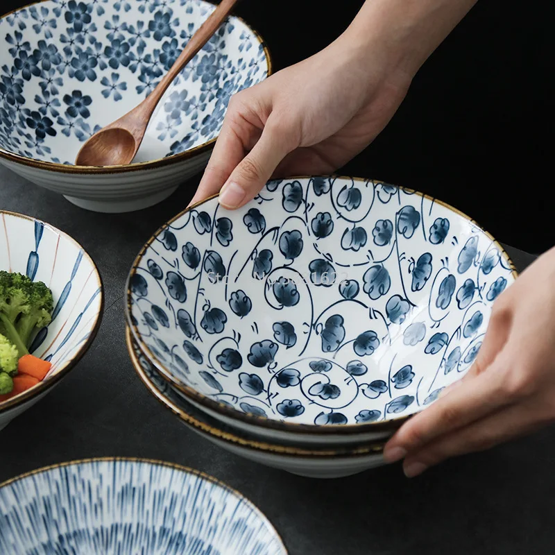 Ceramic 8-inch Japanese-style  Bowl, Hat  Soup Bowl, Retro Net Red Noodle bowls