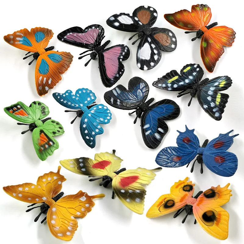 Figuras de acción de animales de granja, 12 piezas, insectos, arañas, mariposas, peces, dinosaurios, perros, gatos, caballos, gran oferta, regalo