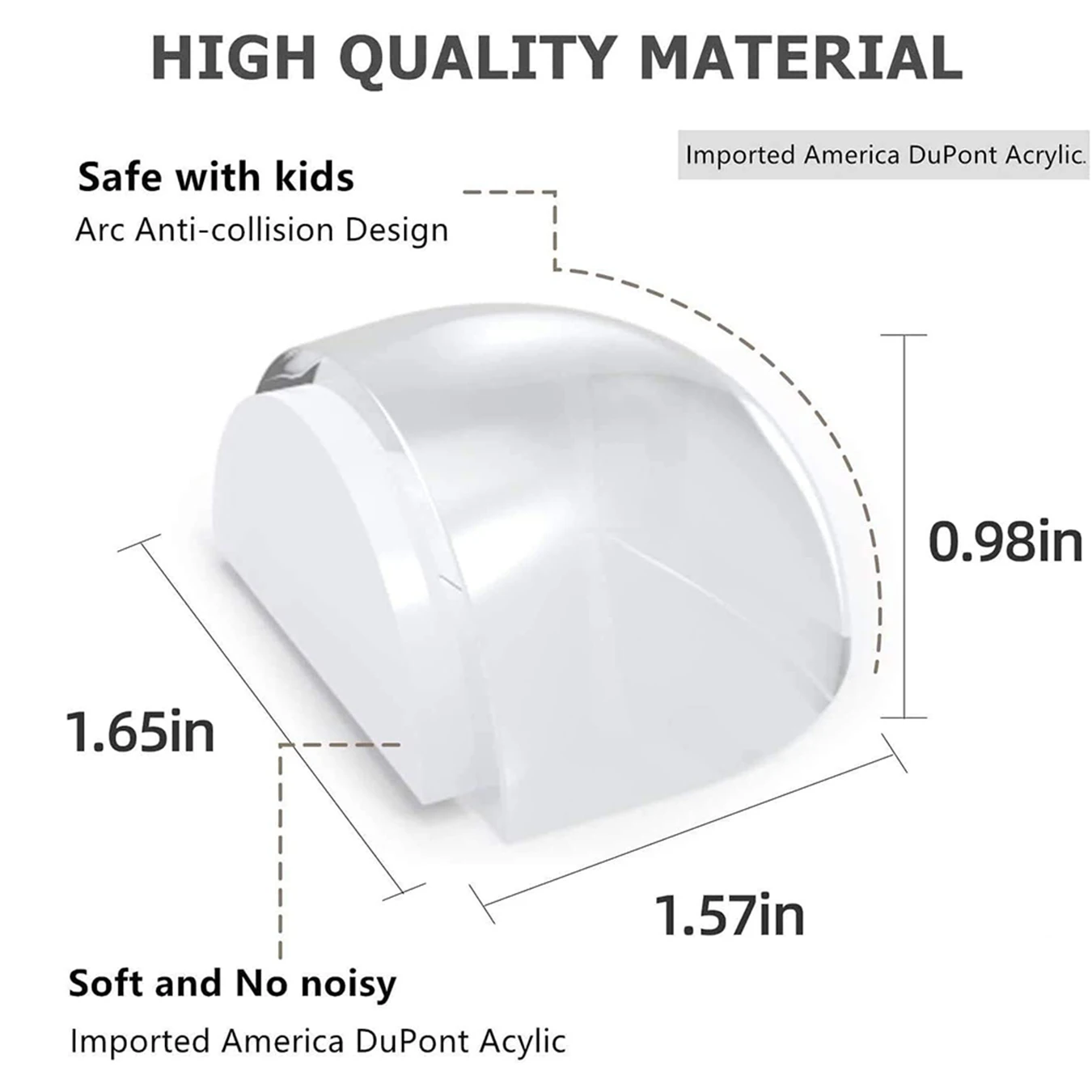 1pc アクリルドアストップパンチフリードアストップ透明自己粘着ドアストップノイズ防止保護壁家具装飾