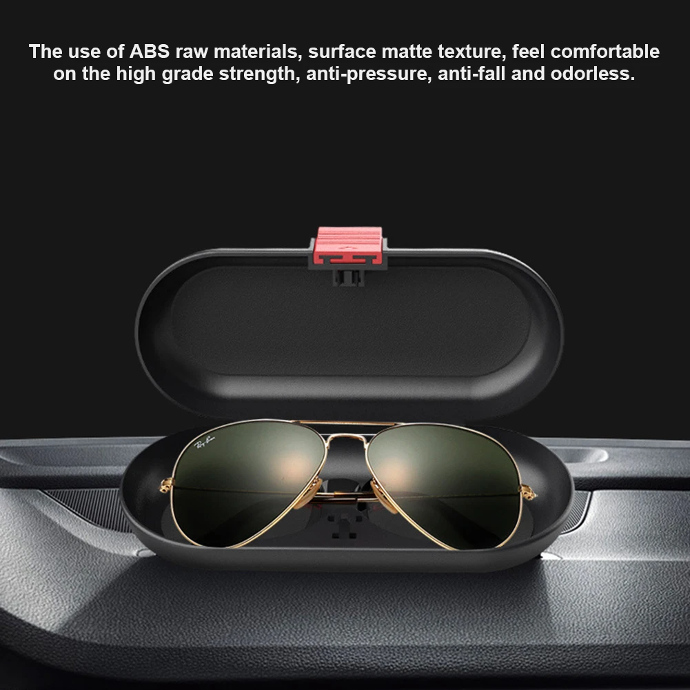 One-hand Operation Glasses Clip Car Multi-function Sun Visor Glasses Sunglasses Clip Telescopic Case Large Space Storage Box