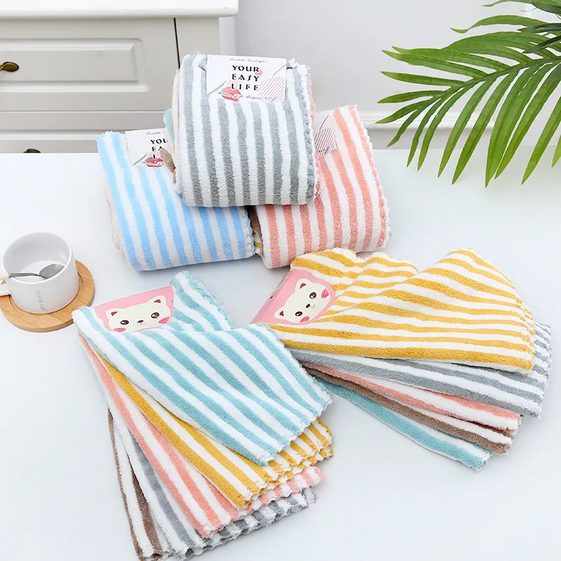 5pcs/lot Cheaper Towel Set Absorbent Microfiber Kitchen Dish Cloth Non-stick Oil Household Cleaning Wiping Towel Kichen Tools