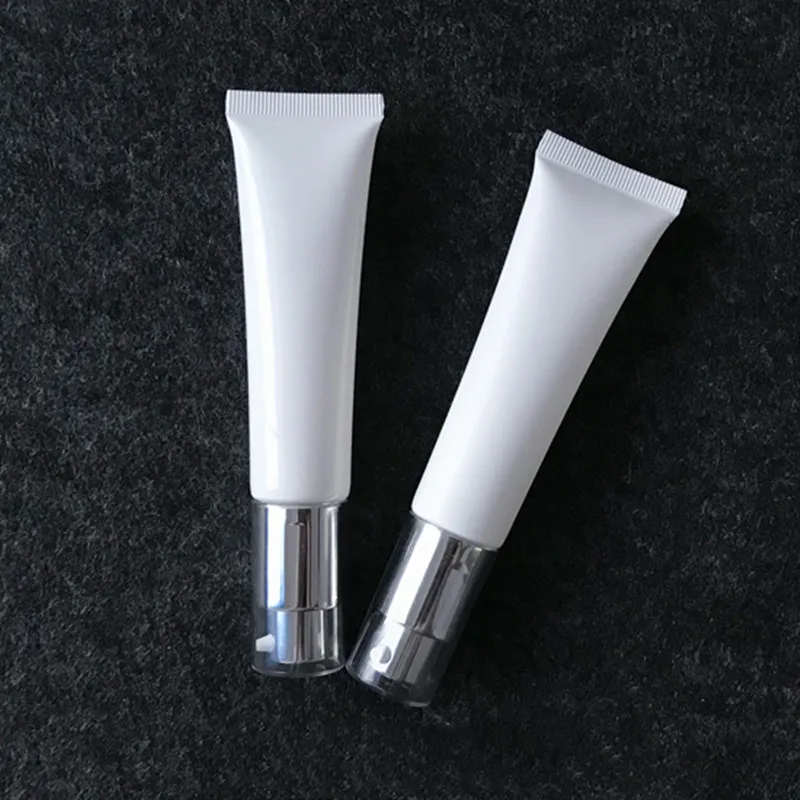 Wholesale 35g/ml Cosmetic Soft Tubes Glossy White Cream/Lotion Bottle BB Bream Tube Sunscreen BottleRefillable tubes