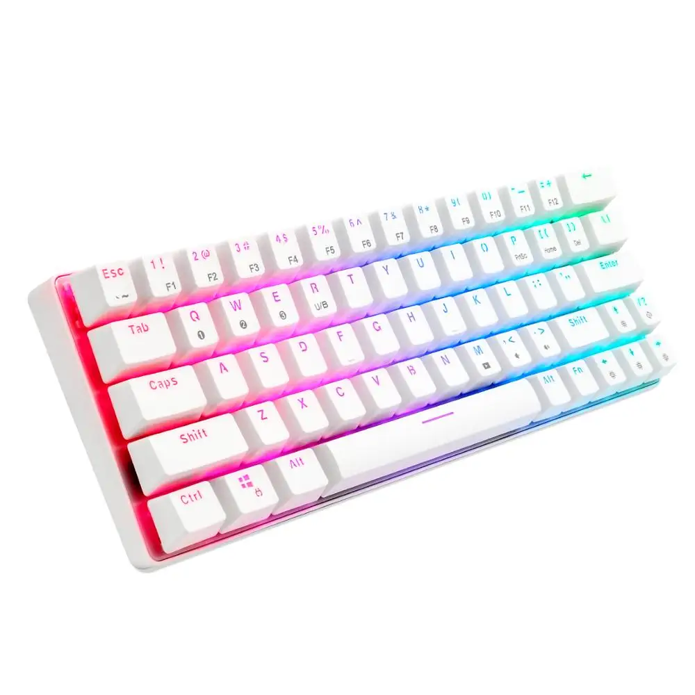 Wireless Mechanical Game Keyboard 63 Key  Bluetooth 5.0 Blue Brown Red Switch Multi-Device iPhone Android Mobile PC Laptop