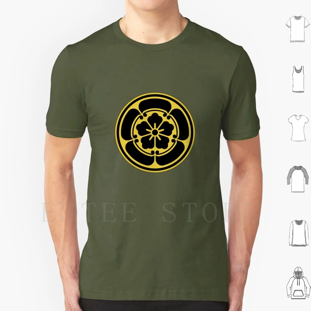 Camiseta Oda Clan Kamon de algodón con estampado Oda Nobunaga Oda Nobunaga Oda Oda Kamon Nobunaga Kamon Oda Crest Kamon japonés