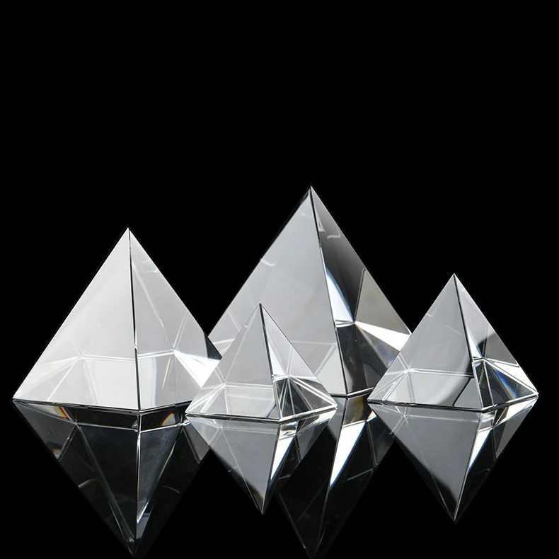 Crystal Pyramid Rainbow Prism, Optical Glass Pyramid, Prism Rainbow, Egyptian Crystal, Science Ornaments