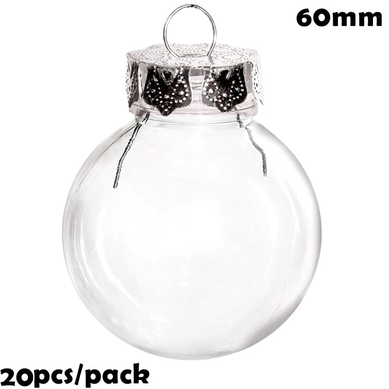 

20 Pieces x DIY Paintable/Shatterproof Christmas Decoration Ornament 60mm Plastic Bauble Ball