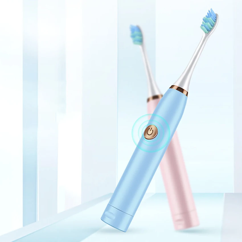 فرشاة الأسنان الكهربائية بطارية تعمل للكبار والصغار ، 2 فرشاة رؤساء ، للماء ، لينة شعيرات نحيلة للمنزل السفر