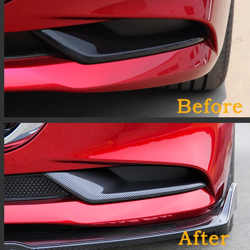 Auto Accessories For Mazda 3 Axela Sedan Bp 2019 2020 Car Carbon Fiber Front Fog Light Lamp Cover Trim Molding Bezel Garnish