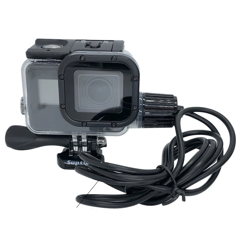 Wodoodporna obudowa do nurkowania 30M motocyklowy kabel ładujący Powłoka ochronna do Gopro Hero 5 6 7 Czarny Nowe akcesoria go pro — zdjęcie 6