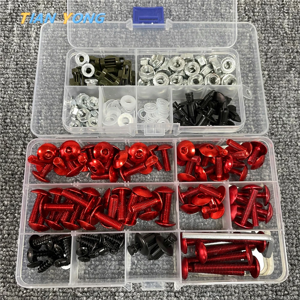 For Suzuki GSXR 600 750 1000 K1-K2-K3-K4-K5-K6-K7-K8-K9-K11 Screws Motorcycle Alloy Fairing Bolt Screw Nut Kit M6 M5