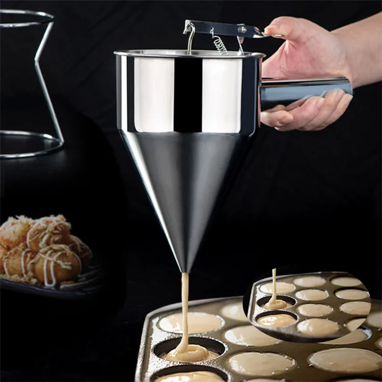 Nướng Bánh Hộp Đựng Bánh Inox Phễu Đựng Có Chân Đế Nước Sốt Kem Định Lượng Phễu Cho Chó Cupcake Dụng Cụ