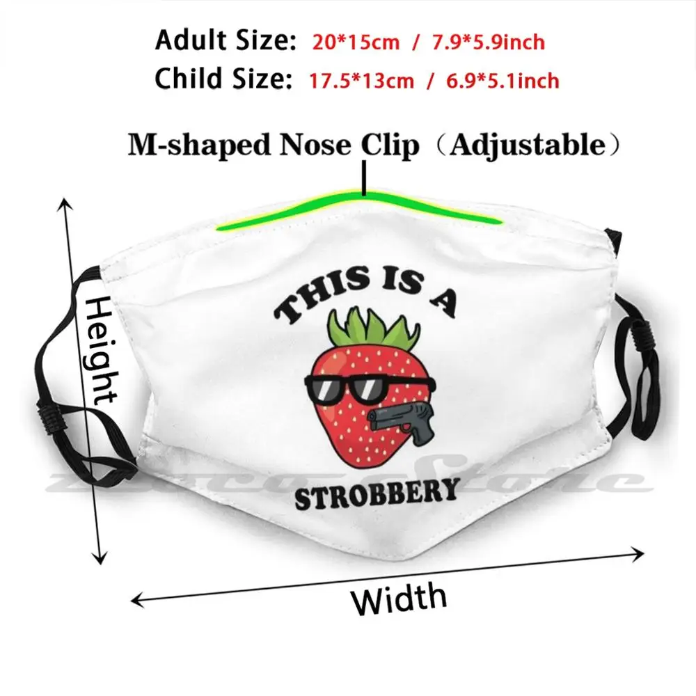 Erdbeere Raub Räuber Räuber Stobbery Maske Tuch Wiederverwendbaren Druck Filter Waschbar Erdbeere Erdbeeren Raub Raid Räuber