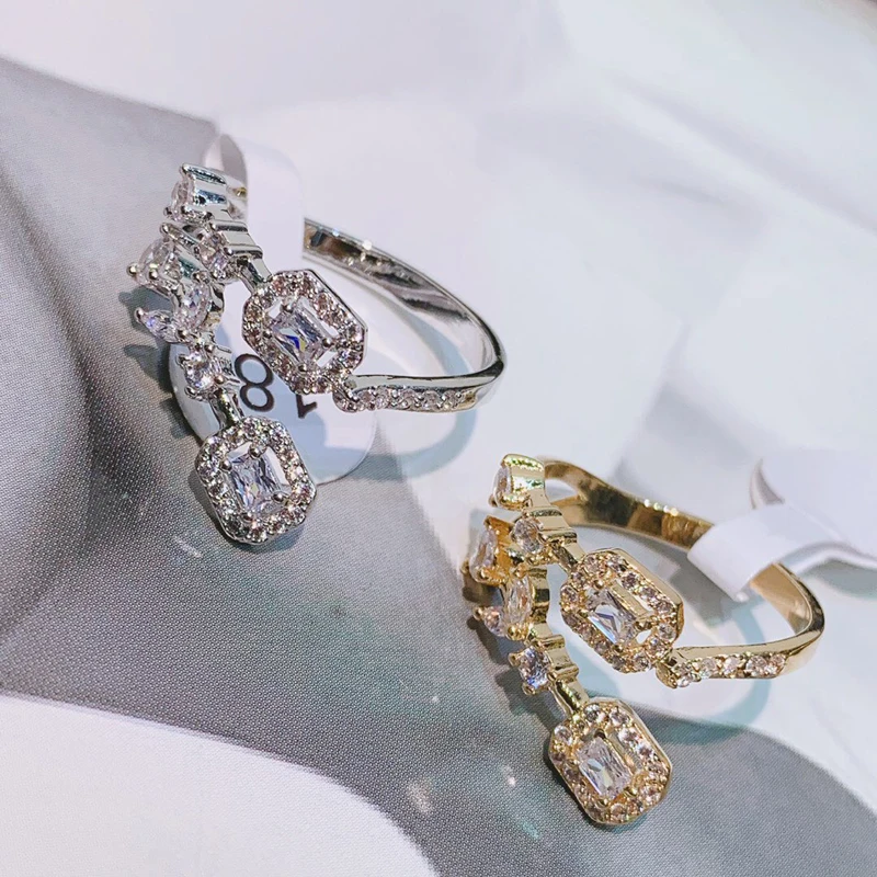 

HIBRIDE Trendy Women's Jewelry Hand Made AAA Cubic Zirconia Rings for Women Party Accessories bagues pour femme R-208