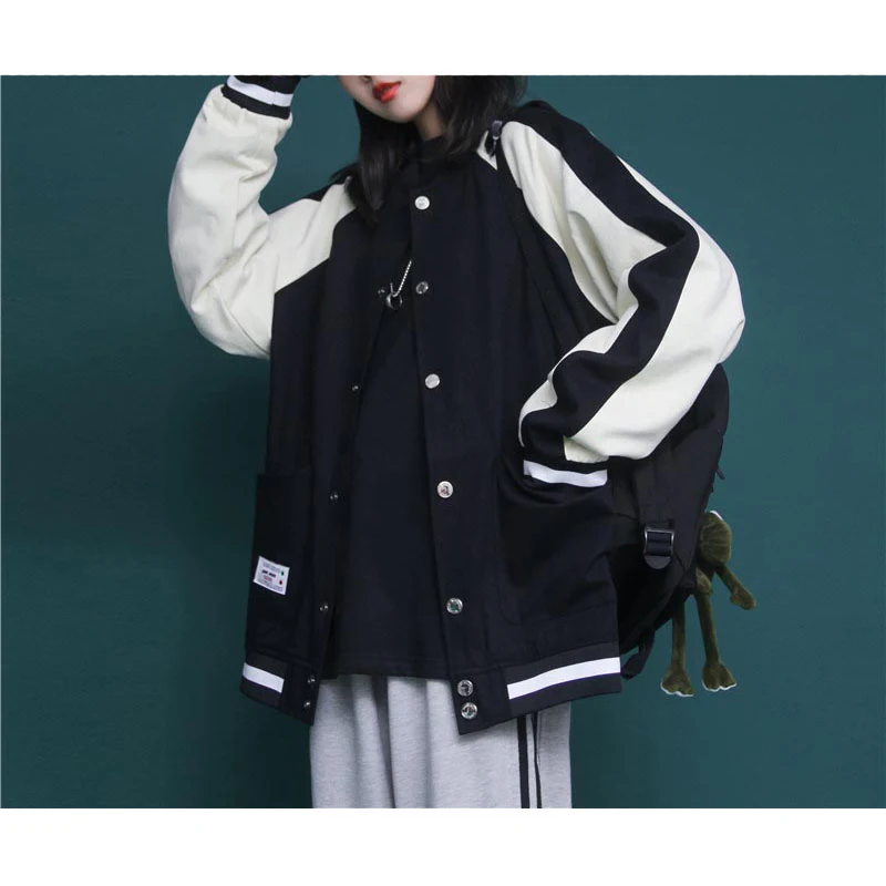 

Baseball Uniform Ladies Loose Short Jacket Student Tide Brand 2021 Spring Korean Version of the High Street Jacket Cardigan Top