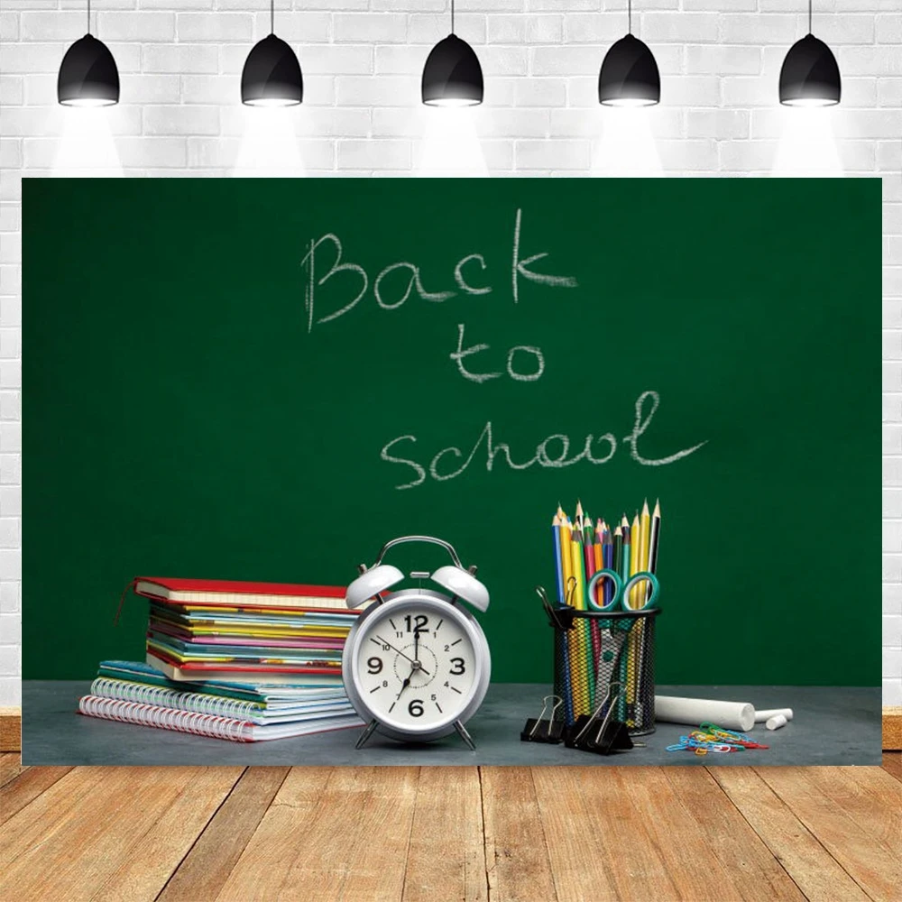 

Yeele Back to School Backdrop Blackboard Pen Holder Books Background Students Class Party Photography Photo Studio Photophone