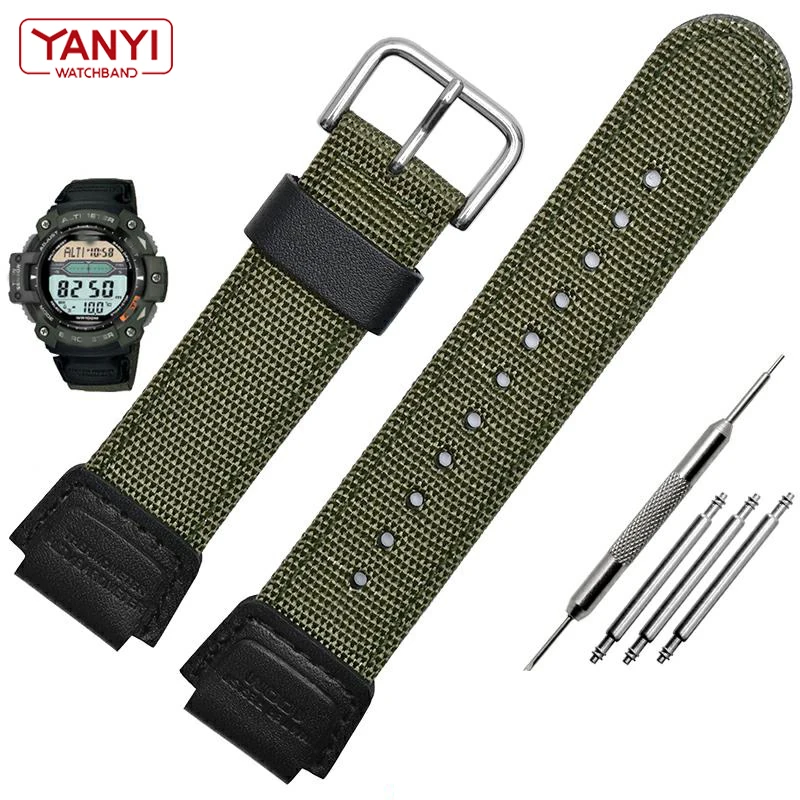 wholesale Canvas Nylon Watch bracelet 18mm watch strap for casio AE-1200WH-1B/SGW-300H/400/SGW-500 8/5000 band nylon watchband