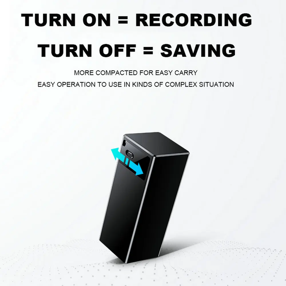 Vandlion V12T Long Time Digital Voice Recorder 2000mAH Battery USB Drive 1536kbps 32G 64GB Large Memory Audio Sound Recordings