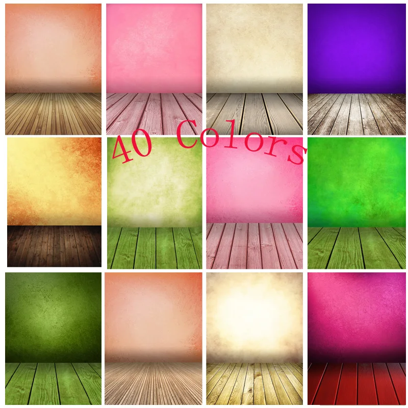 Vintage Gradient Solid Color Photography Backdrops Props Brick Wall Wooden Floor Baby Portrait Photo Backgrounds 210125MB-22